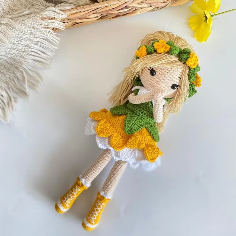 Customized Amigurumi Pattern Crochet Princess For Baby Gift Set 100% Cotton Filled Knitting Stuffing Crochet Toy For Kids Gift