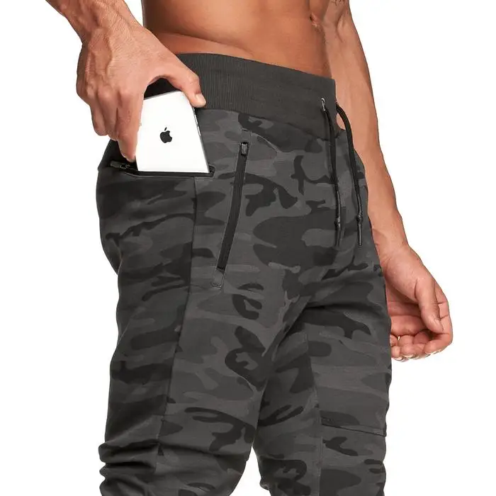High quality fitness athletic sports drawstring men jogger camo track pants