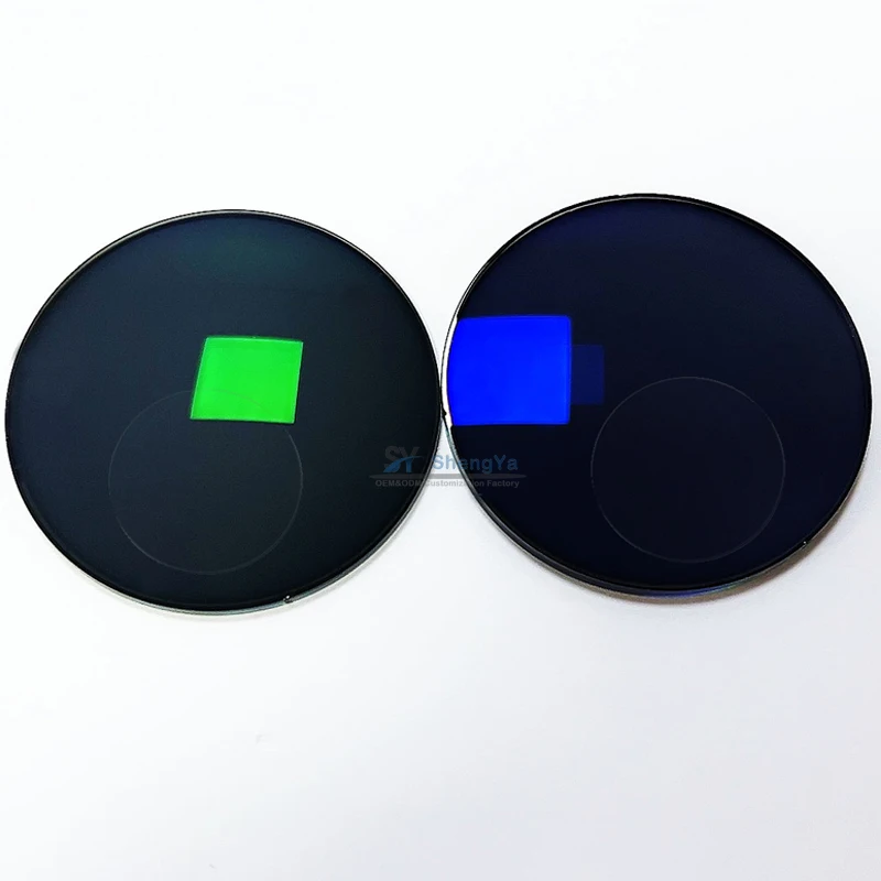 Photochromic Color Changing Lens Single Vision Eyesglass Lens Pink Lenses Grey 1.56 Photochromic Purple Resin Blue Clear HMC