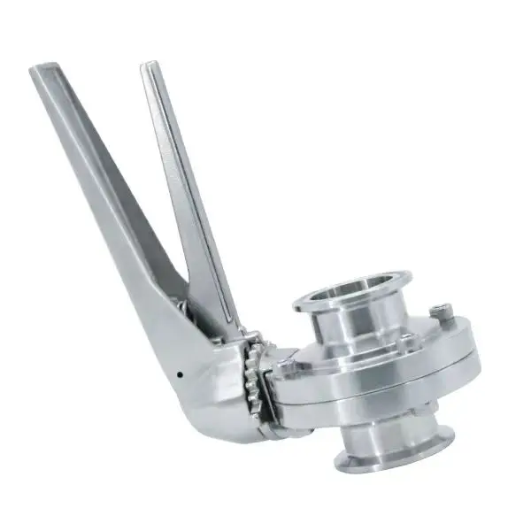 2-inch Three-Clamp Food Grade Stainless Steel Manual Drive Sanitary Butterfly Valve With Stainless Steel Handle