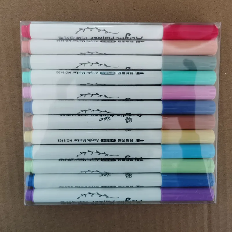 Cheap Paint Marker 12 Colors Waterbased Acrylic Paint Markers Set Rock painting Waterproof Non-toxic Art Markers Pen