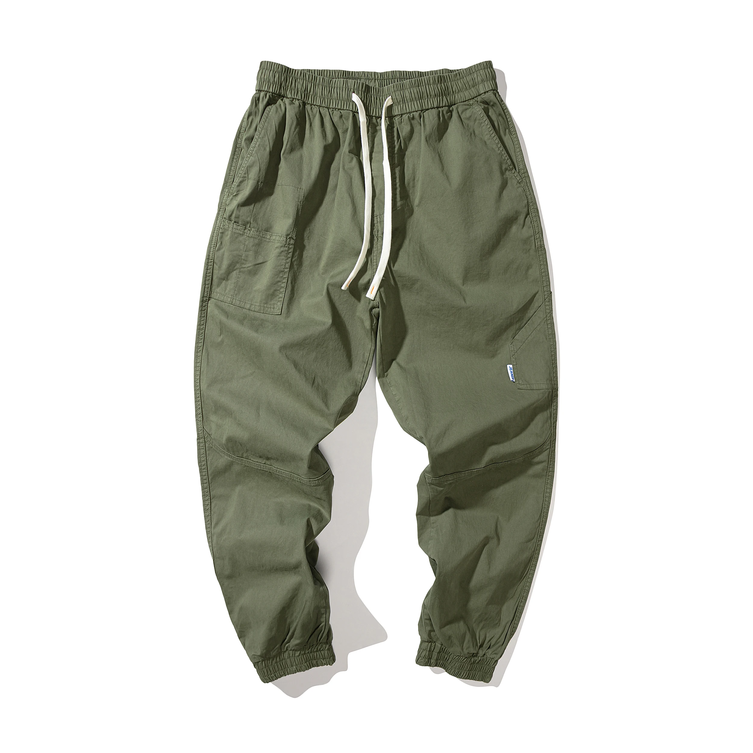 2022 Work Stylish Casual Army Green Mid-Waist Trousers Cotton Windproof Soft Loose Cargo Pants Men Streetwear