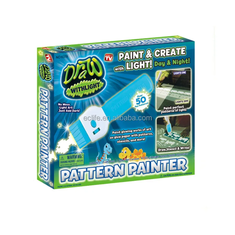 Kids Drawing Tablet Sets Gift 3D Painting Toy Led Fluorescent Light Smart Magic DIY Draw Board