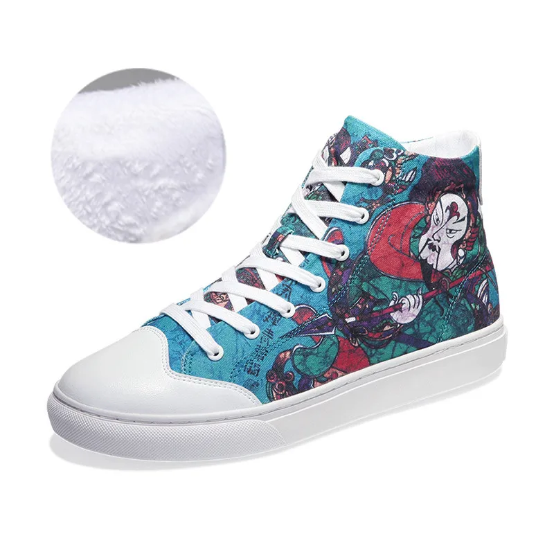 
IDX Hot sale graffiti high top for men bruce lee canvas shoes casual shoes 