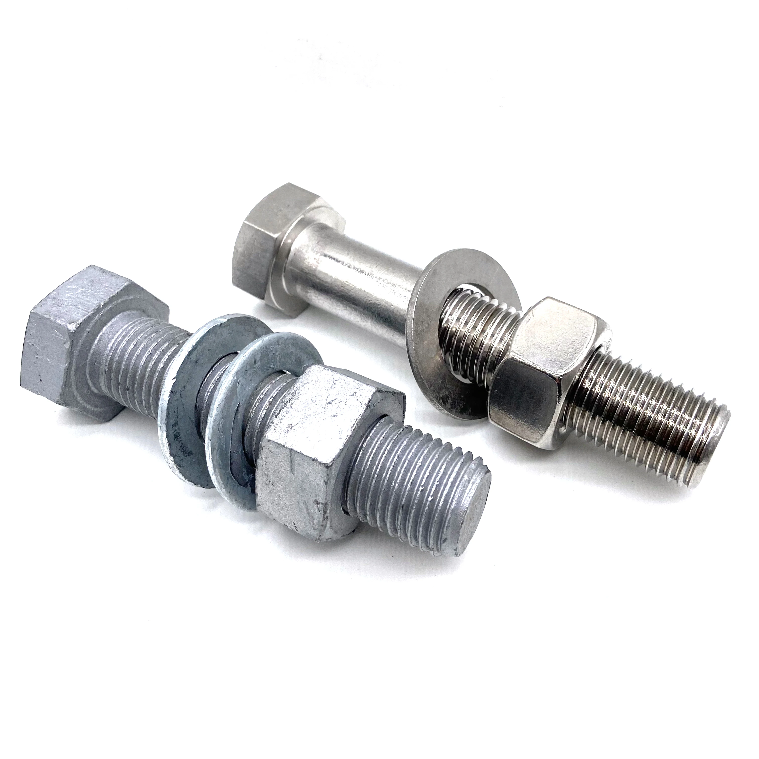 Stock Factory Price M10 Hex Head Bolt Nut SS304 SS316 M6-M20 Hot Dip Galvanized Hex Bolt And Nut