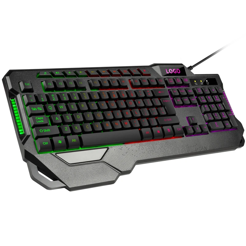  Высококачественная клавиатура usb led одноканальная RGB gamer игровая с одной