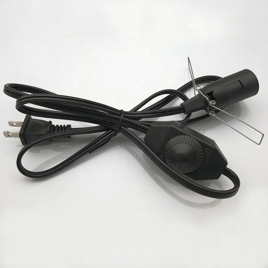 
UL, CUL, ETL US salt lamp power cord with dimmer E12 lamp holder salt lamp power lead 