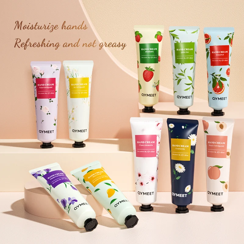 Custom Logo Flower And Fruit Hand Cream Private Label Anti Aging Soothing Whitening Hand Moisturising Cream