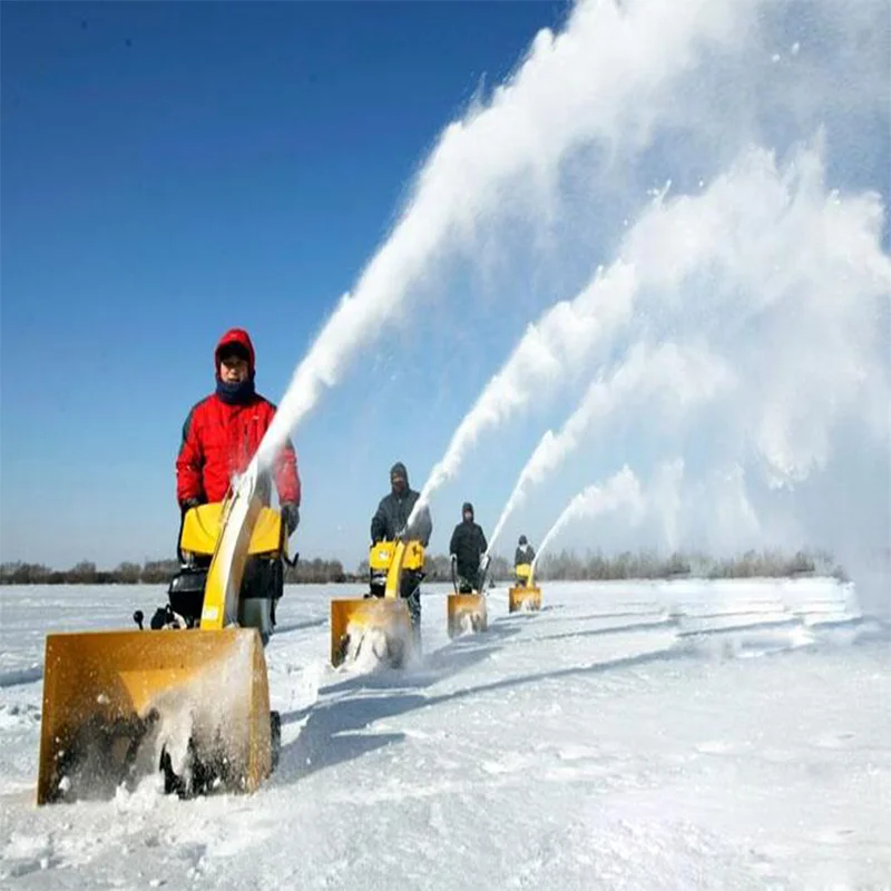 Clean snow machine gasoline snow sweeper Walking Type 15hp Power Snowplow