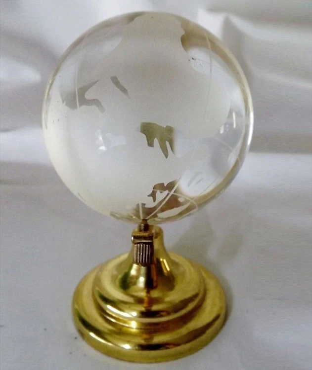 GLASS EARTH WORLD GLOBE with stand MH-Q0153