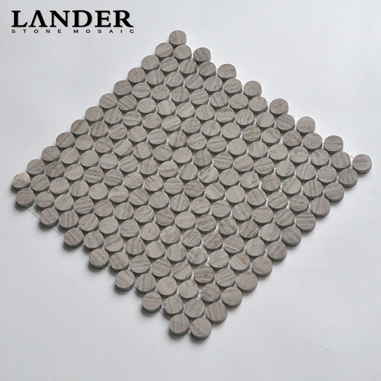 Penny round bianco carrara white marble mosaic tile for bathroom floor and wall