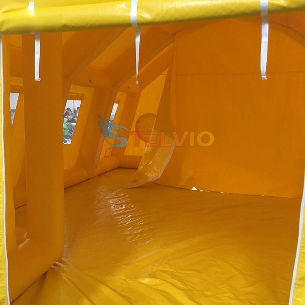 Double Safe Manufacturer Custom Live Green Large Canvas Camping Medical Inflatable Disaster Relief Tents