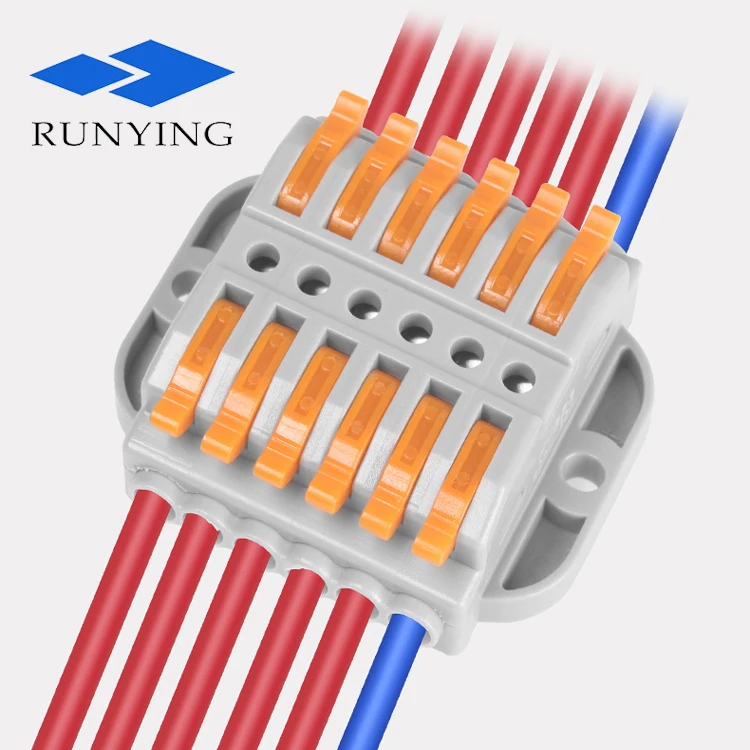 wire terminal fixed holes 6 input 6 output splitters branch wire splicing connector cable for LED industrial