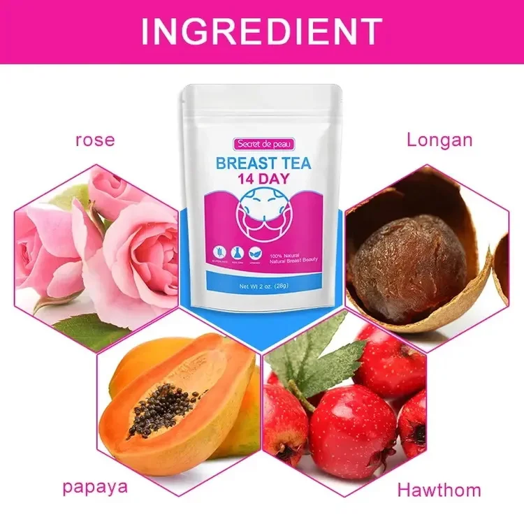 Hot Sale Breast  Tea Contains papaya breast enhancement ingredient in 28 tea bags per pack