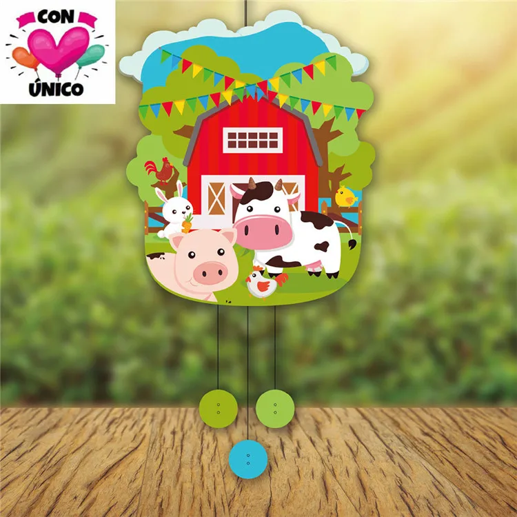 New Farm Animal Theme Kids Birthday Party Pinata Party Supplies Decoration Eco-friendly Disposable Tableware