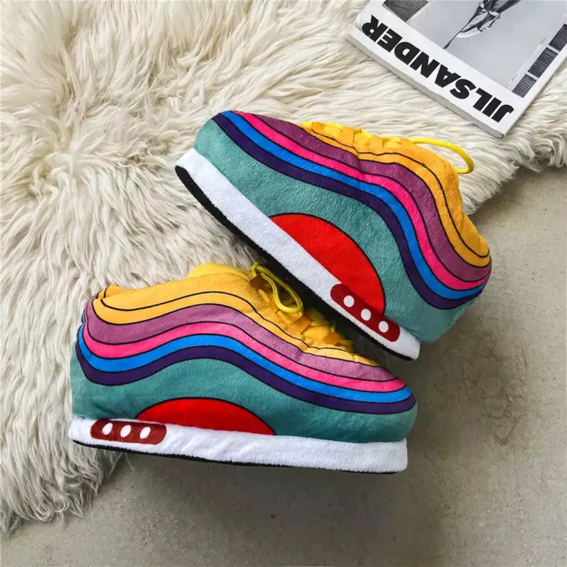 
2021 New Design Customized Winter Warm Home Indoor House Shoes Felt AJ Yezzy Plush Slipper 