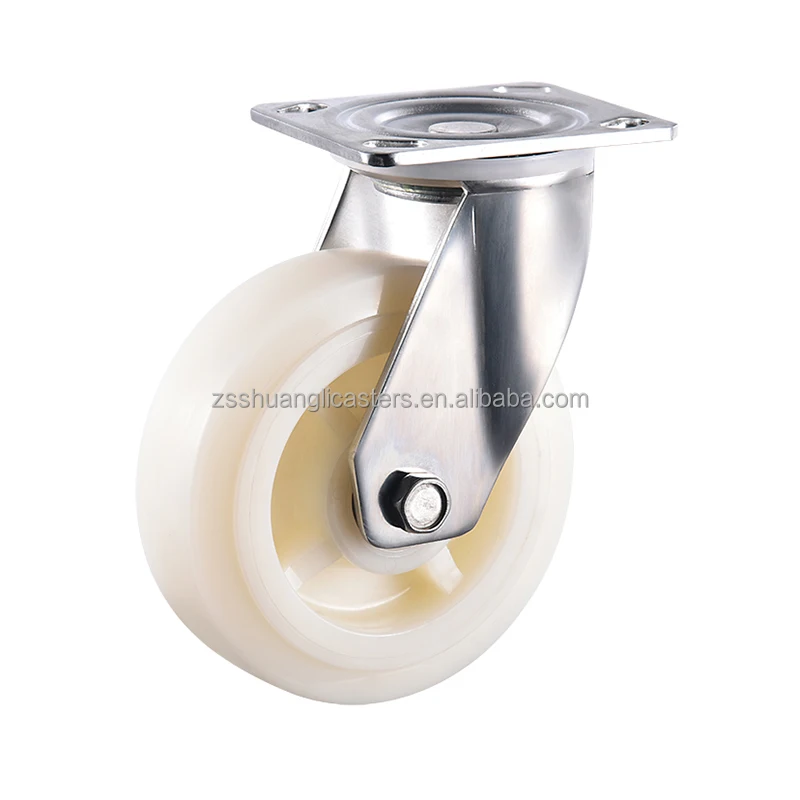 6 Inch Heavy Duty Stainless Steel Castor Wheel with Foot Brake PP Nylon Machine Swivel Stainless Steel wheel Caster