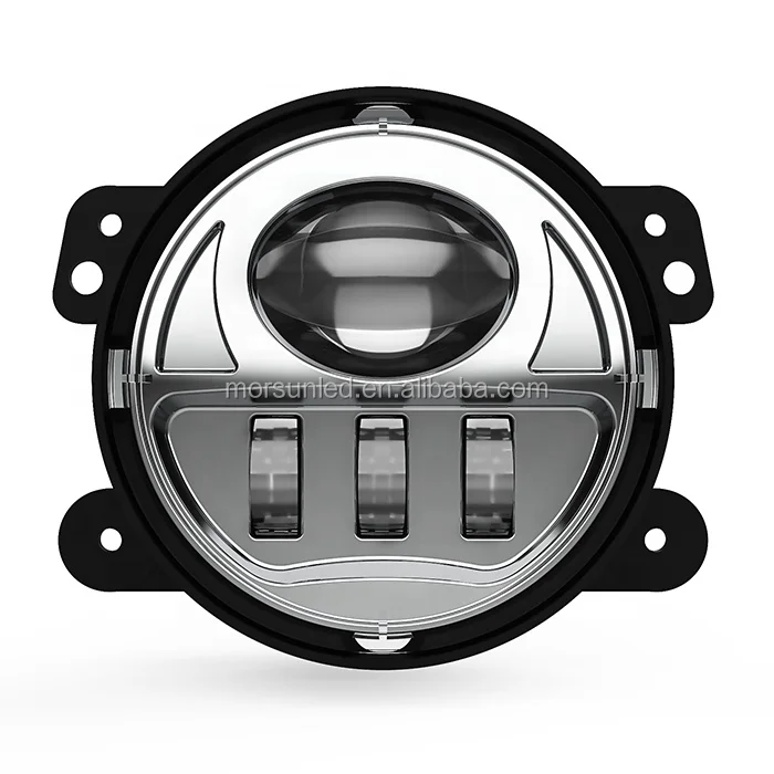 MorSun For Jeep Wrangler 07-18 Front bumper LED Fog Light Black Chrome Driving Lamp for JK JKU DRL White Halo Fog Lights