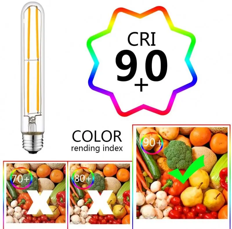 Decoration warm light 110V Tubular Light lamp Bulb Dimmable 4W 6W Medium Base E26 T30 T10 Edison Bulbs Led Filament Bulb