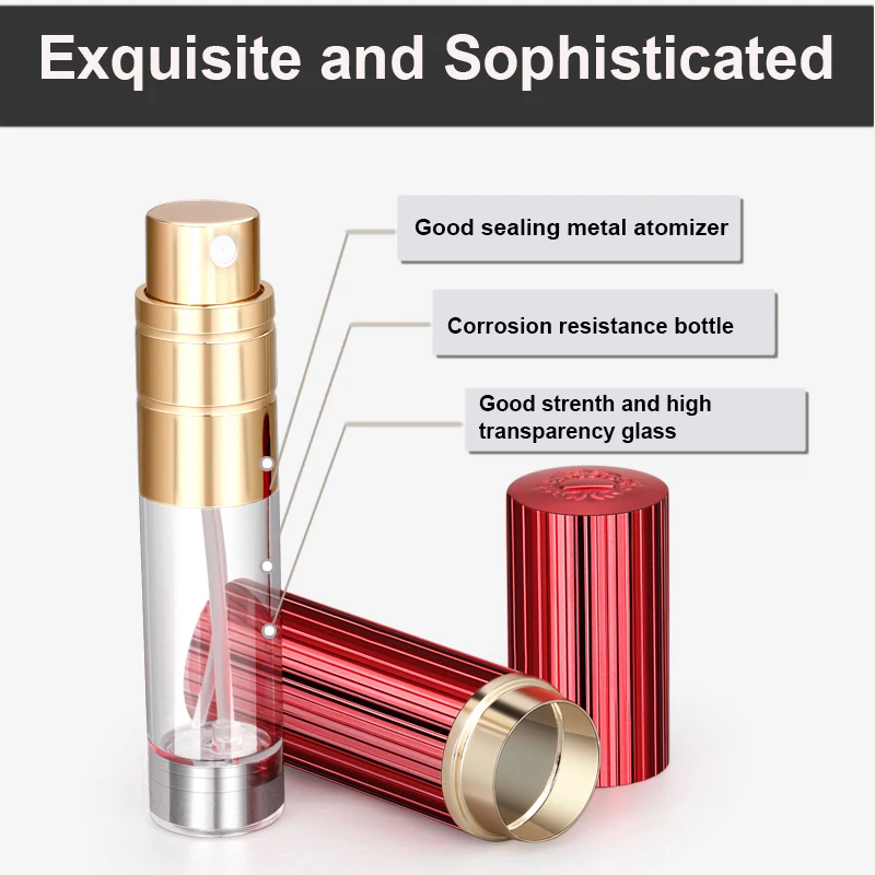 Mini Round portable travel Refillable wholesale clear essential oil perfume 10ml glass lip roller bottles with roller ball