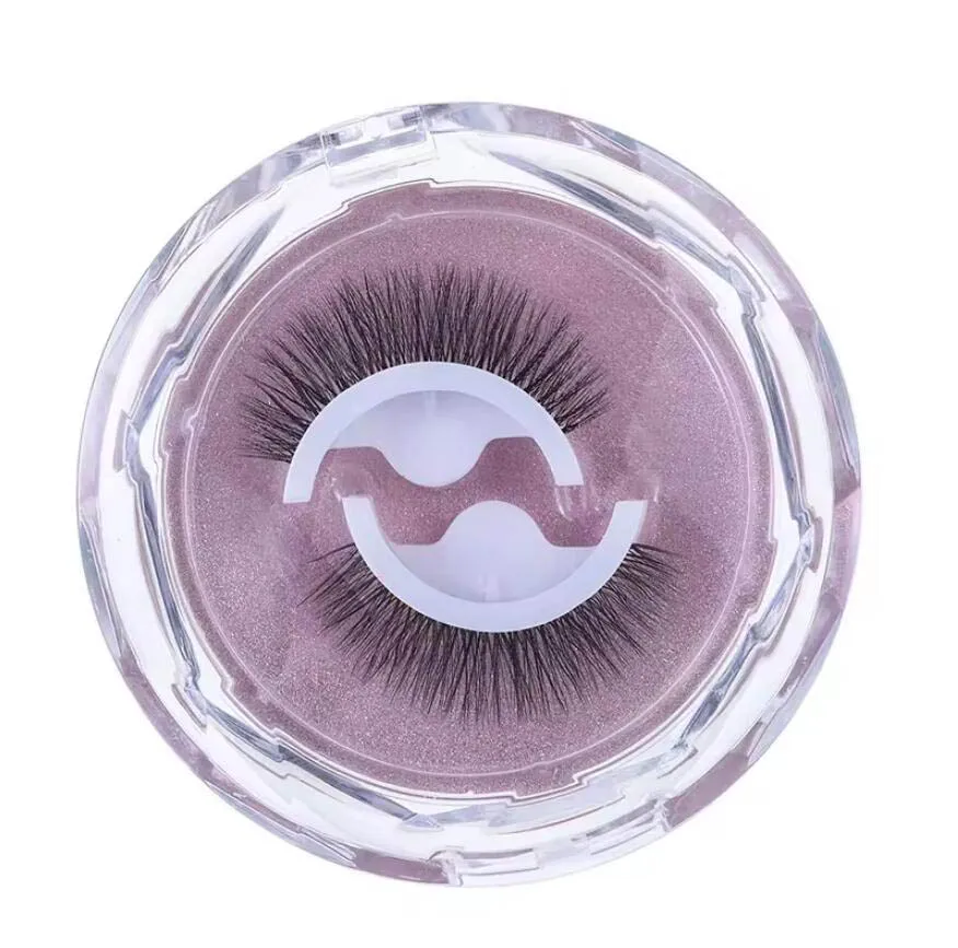 No Glue Self Adhesive Eyelash Vendor 9 Styles Customized Boxes Strip Eye Tresluces Lashes Reusable Self-adhesive Eyelashes