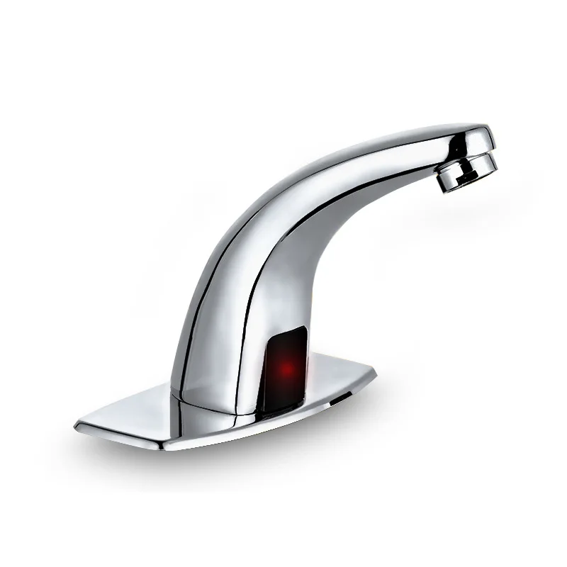 Full Copper Silver Antique Sensing Faucet Single Hot And Cold Automatic Intelligent Infrared Basin Faucet Hand Washer