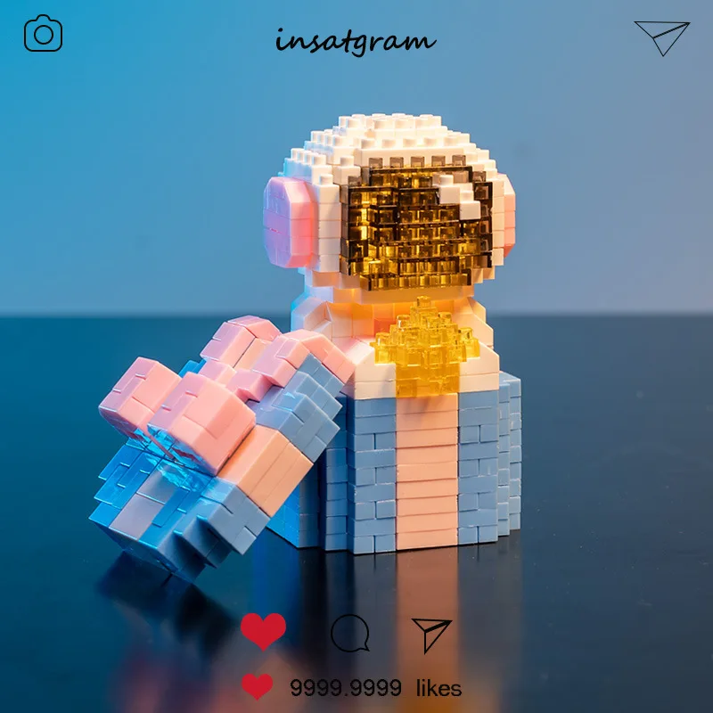 Wholesale of Diga Ultraman and Astronaut series luminous small particle puzzle puzzle for block toy gifts