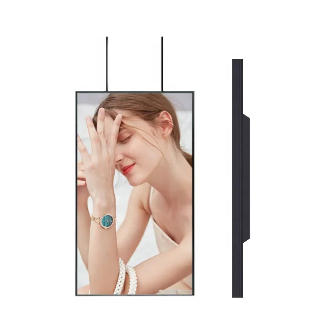 Indoor Suspension Type Ultra Narrow Bezel IPS Android Advertising Player Screen Window Facing Display Digital Signage