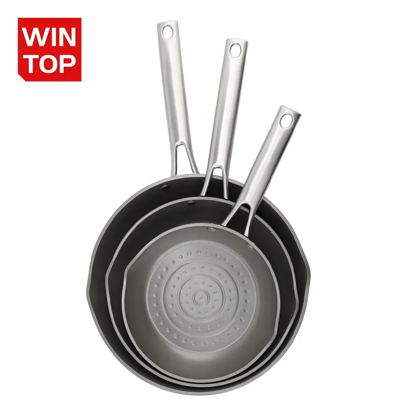 Premium Aluminum Fry Pan Skillets Hard-Anodized Nonstick Durable & Oven Safe to 500F Desktop Oven Frying Pan Set