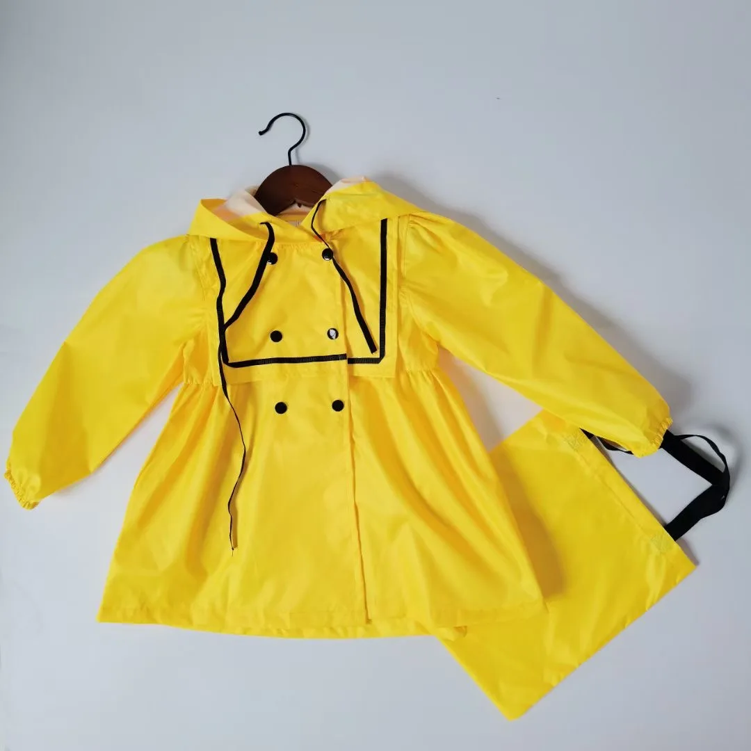 New style girls college wind princess waterproof coat nylon kids raincoat for school nice rain jacket for children