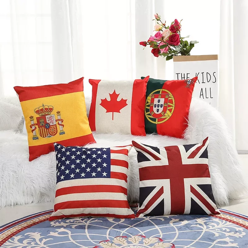 Wholesale 2022 World Cup Football Fan Supplies Souvenirs Gift Decorative square Cushion Cover