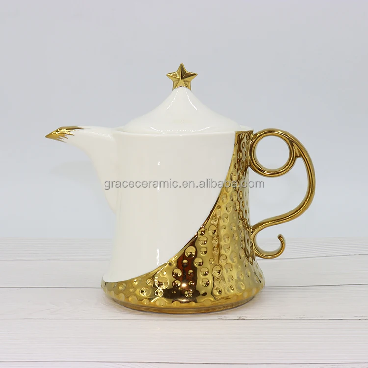 Fine Royal Porcelain Tea Set Gold Plated Ceramic Bone china Turkish Arabic Coffee Set Tea Cup Set With Teapot