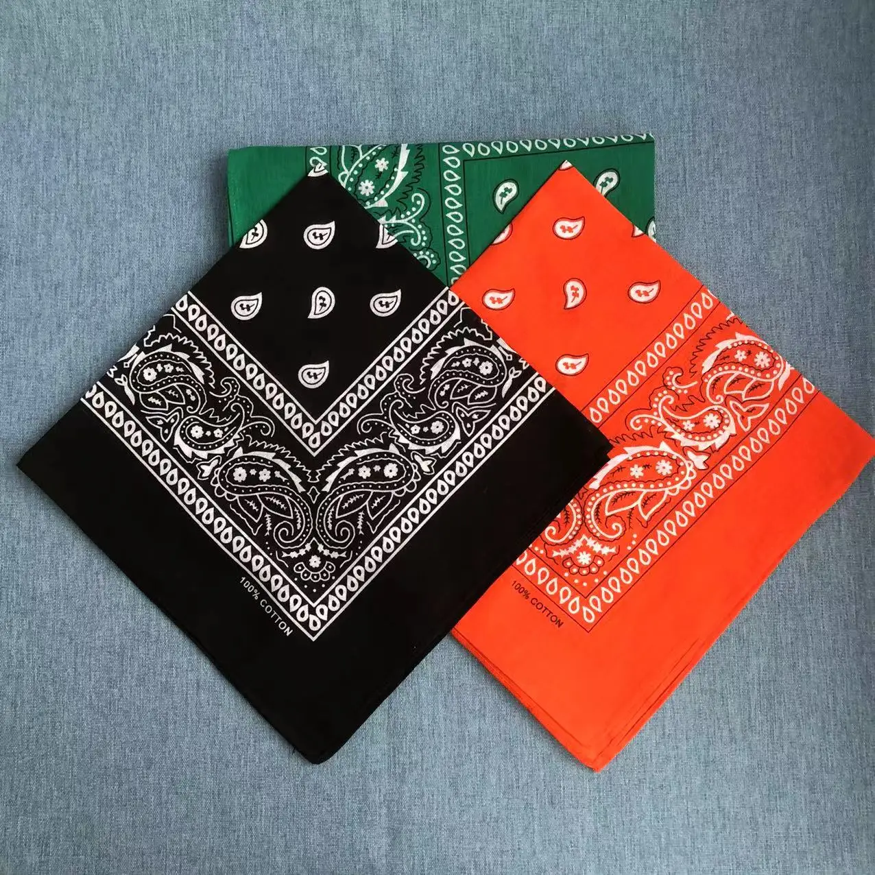 100% Cotton Bandanna Paisley Bandana multifunction Headband, Head Wrap, Scarf, scrunchies Neckerchief Handkerchief bandana