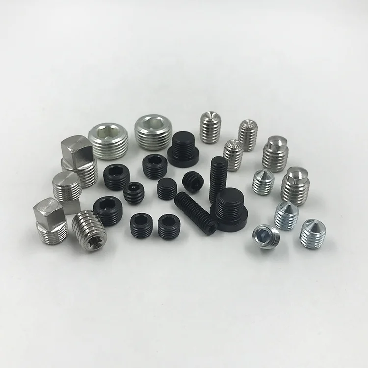 DIN915 M2.5 M3 M4 M5 M6 M8 M10 Stainless Steel SS304 Hex Socket Set Screw with dog point grub screws