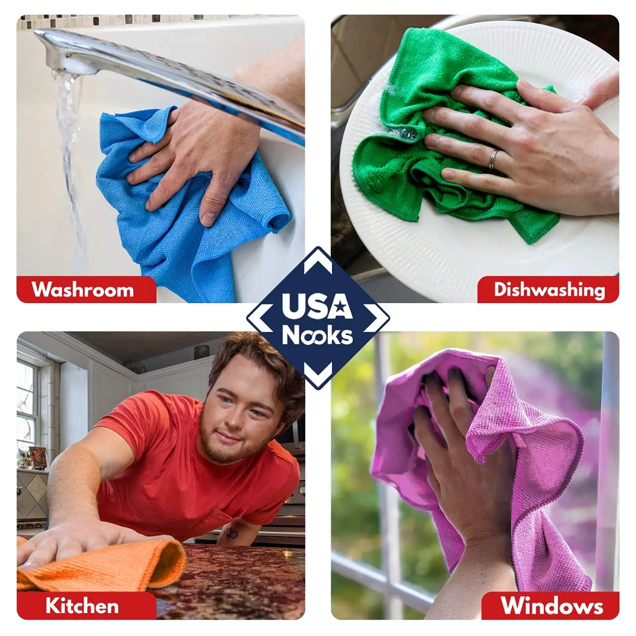 Customized Microfiber Cleaning Cloth Cleaning Rags - Microfiber Towels for Cars - Softer and More Absorbent - Lint Free Cloth