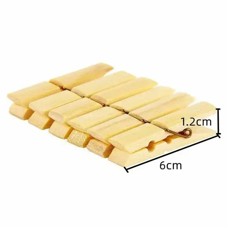 Factory Price Wooden Clothes Pegs Natural Bamboo Clothespins for Household