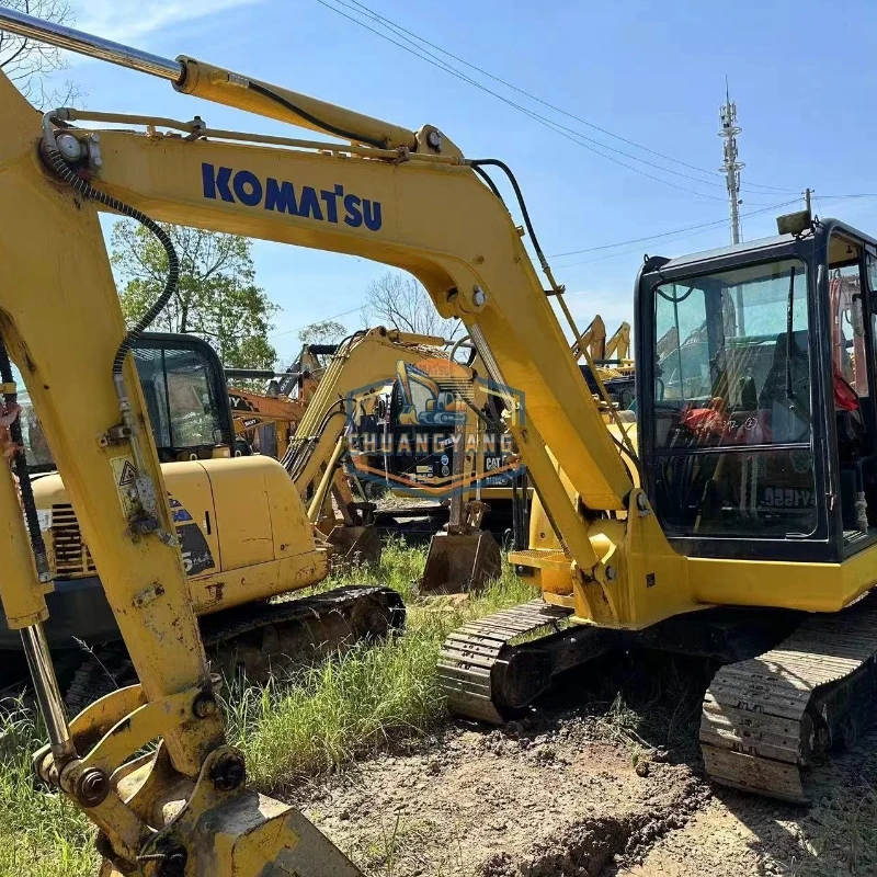 High quality Komatsu PC56MR used small crawler excavator original second hand road construction low price low working hours