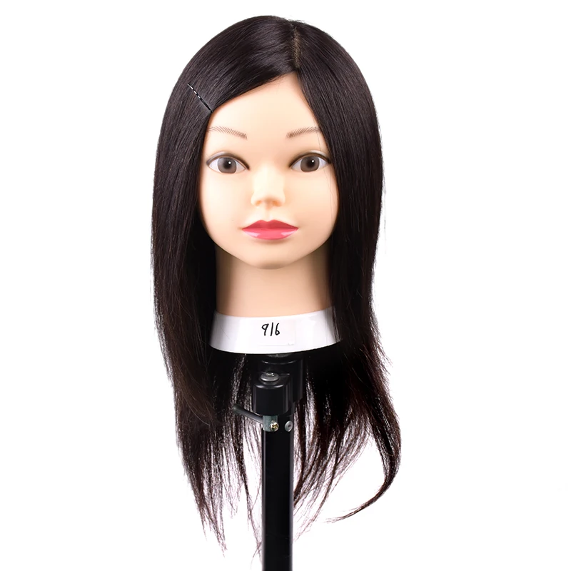 Factory Direct Sale 8~18 inch black 100% human hair mannequin training doll head for training