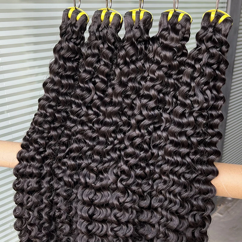 Cabello Humano Natural Human Hair Extensions Cuticle Aligned Indian Raw Hair Deep Curly Human Hair Bundles