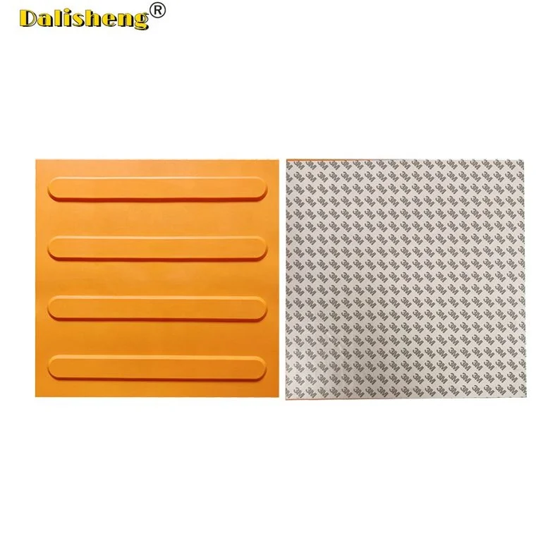 self adhesive plastic PVC TPU rubber tactile paving tile mat plate tactile indicators stud tactile strip linear bar