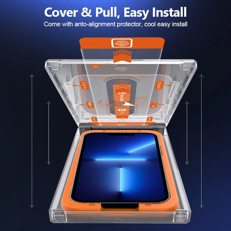 Magicbox screen protector easy to install for iphone tempered glass easy install for iPhone 11 12 13 14 pro max