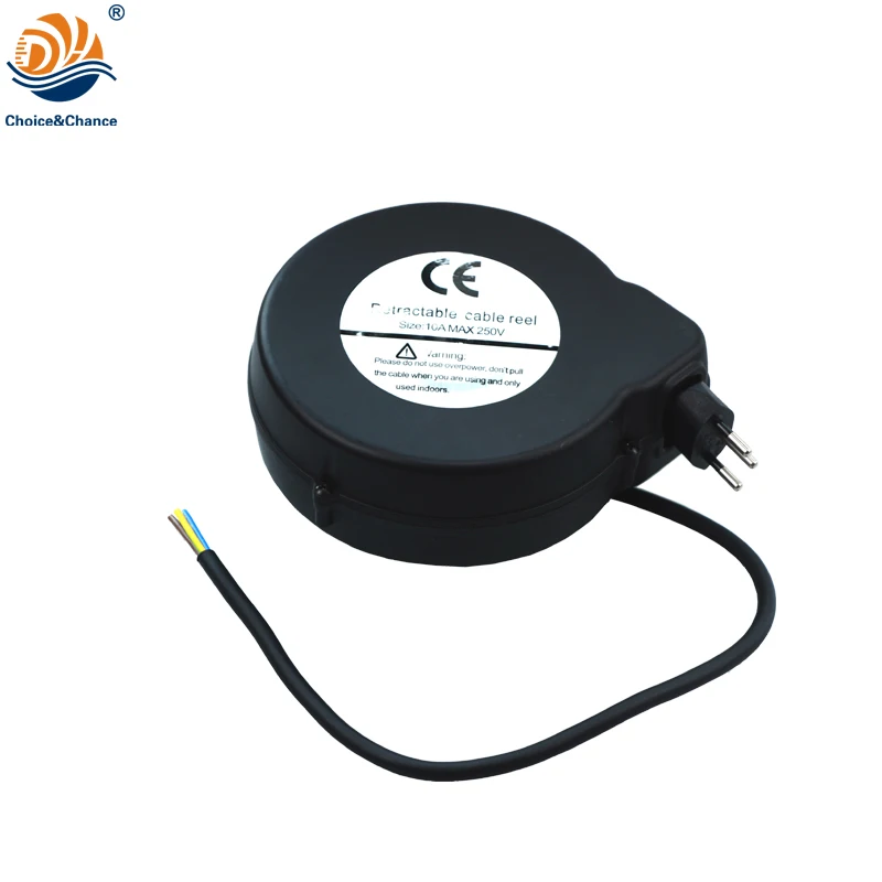 Automatic small retractable cable reel for vacuum cleaner auto-rewind cable reel with Swiss plug