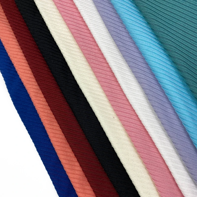 Peru telas polyester 4*2 RIB LICRADO brushed fabric PD knitted textile soft for garments