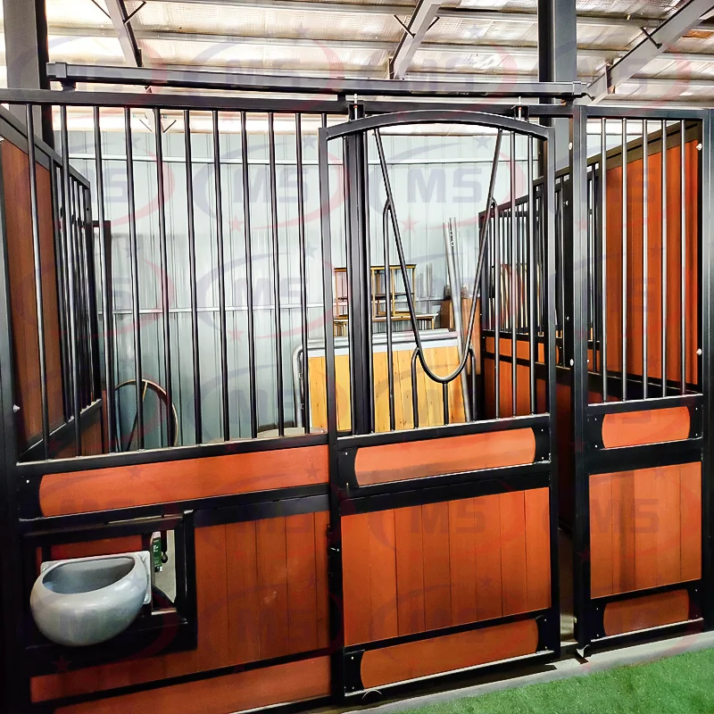 Factory Direct Supply Steel Equine Building Bamboo Panel Horse Stables For Powder Coated  Horse Stable Customized Style