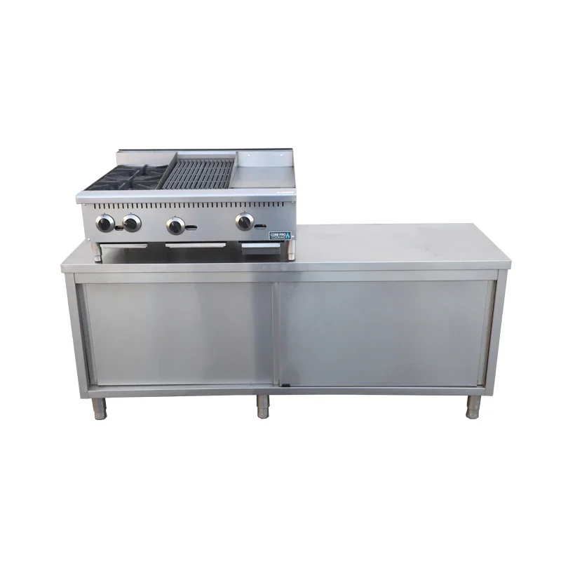 36inch Counter Top cooker Gas griddle and lava rock grill 3 in 1 Gas stove combi commercial gas stove with griddle