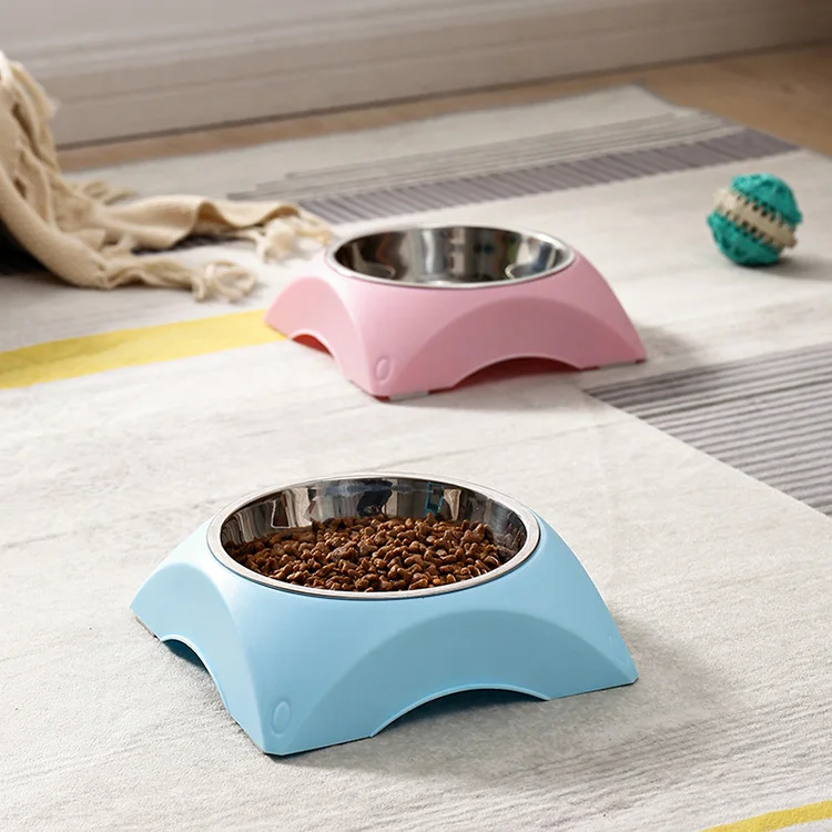 Elevated Stainless Steel Pet Bowls Raised Stand Neat Dish Pet Food Feeder Slanted Pet Bowls for Cats and Dogs