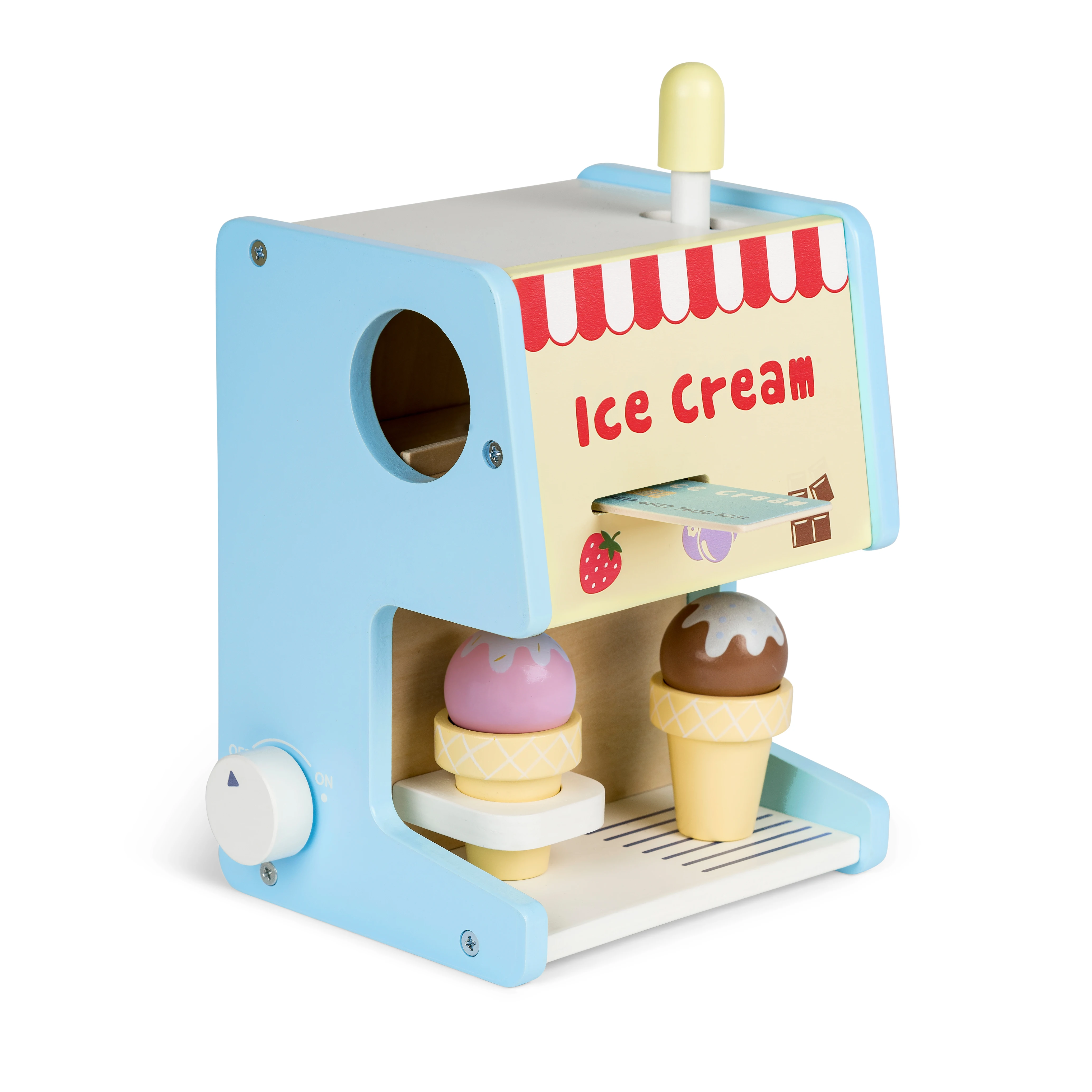 Montessori Toys Ice Cream Machine Toy Wooden Preschool Educational Toy for Toddler
