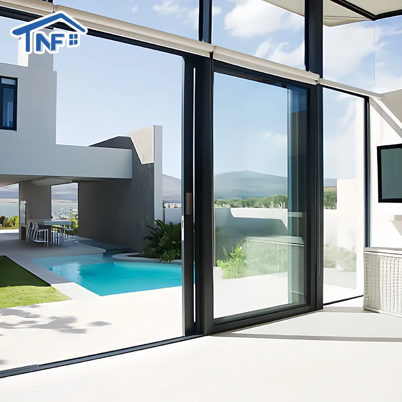Slim profile aluminium sliding door and window house sliding door bi-glass doors