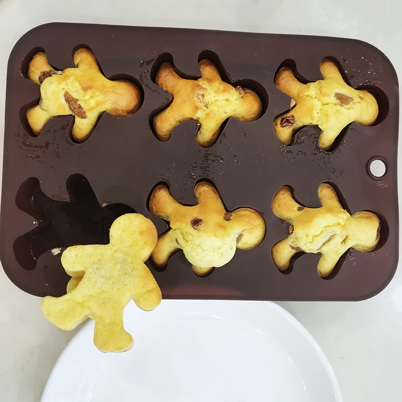 Christmas Gingerbread Man Molds Silicone Mold For Baking Gingerbread Cake Muffin Cookie Making Chocolates Ice Cubes Jello