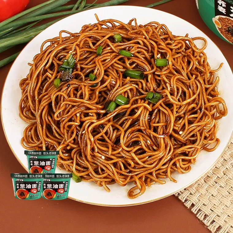 Wholesale Instant Heating Cooked Ready To Eat Noodles With Scallion Oil Asian Food Suitable For Restaurant